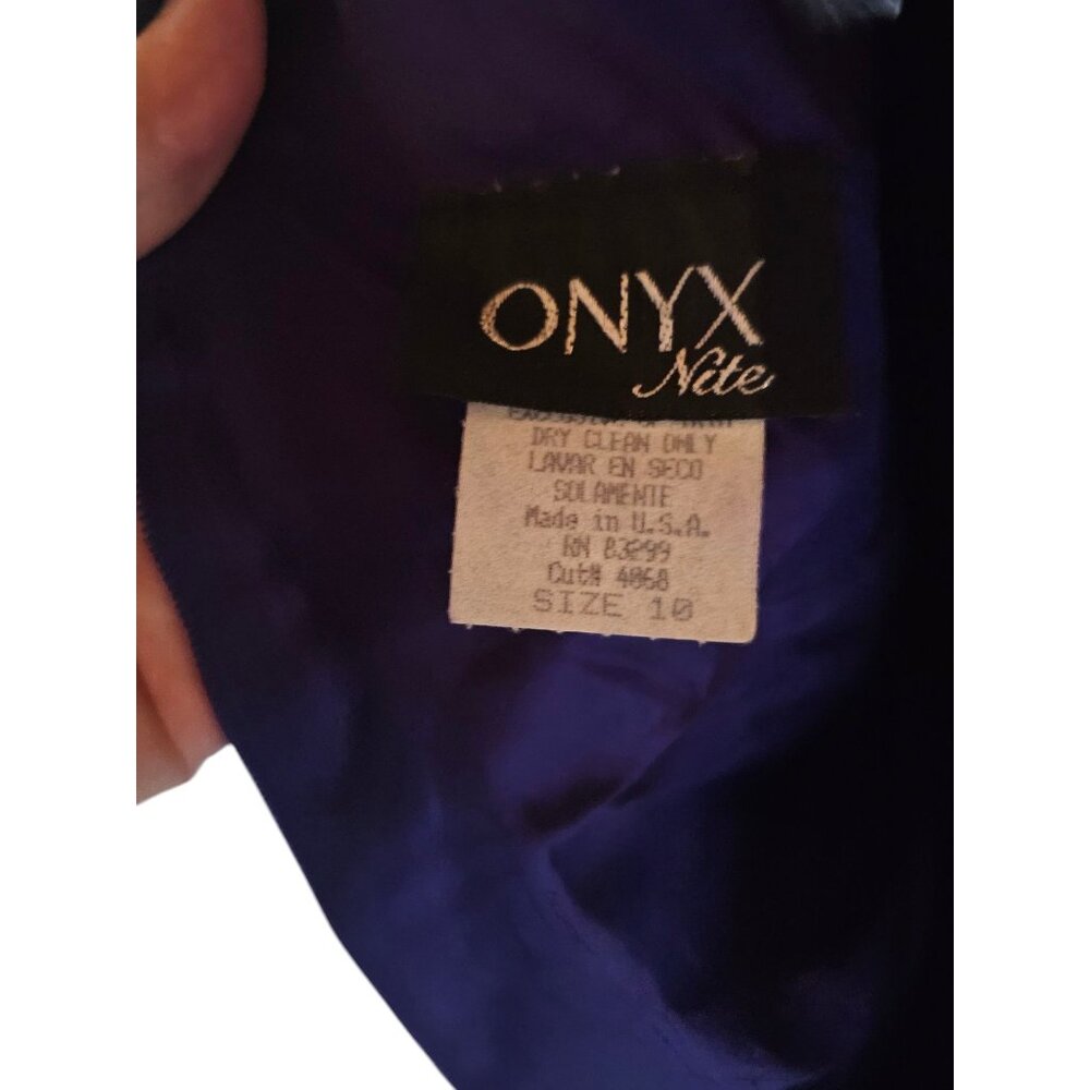Vintage Purple Velvet/Crepe Halter Sheath - Onyx Nites - Picture 6 of 6